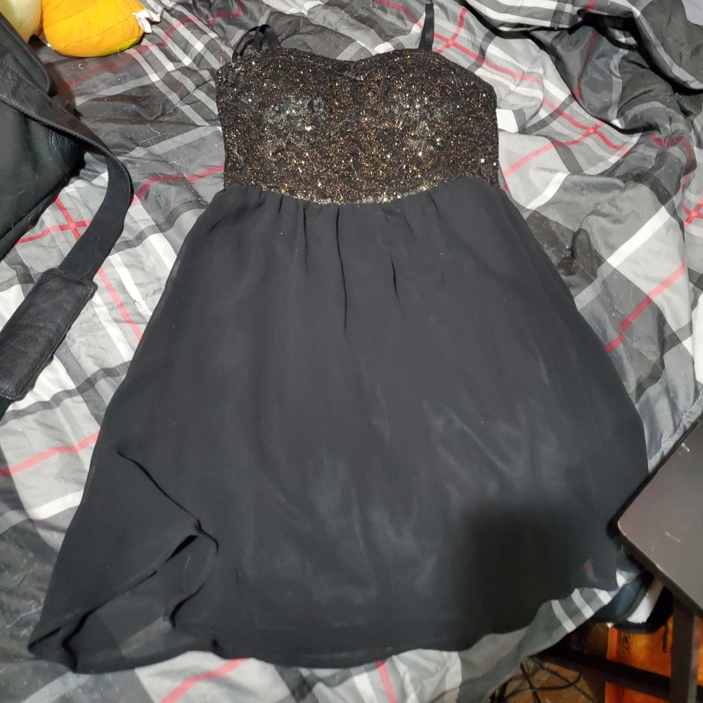 Sparkly top black dress